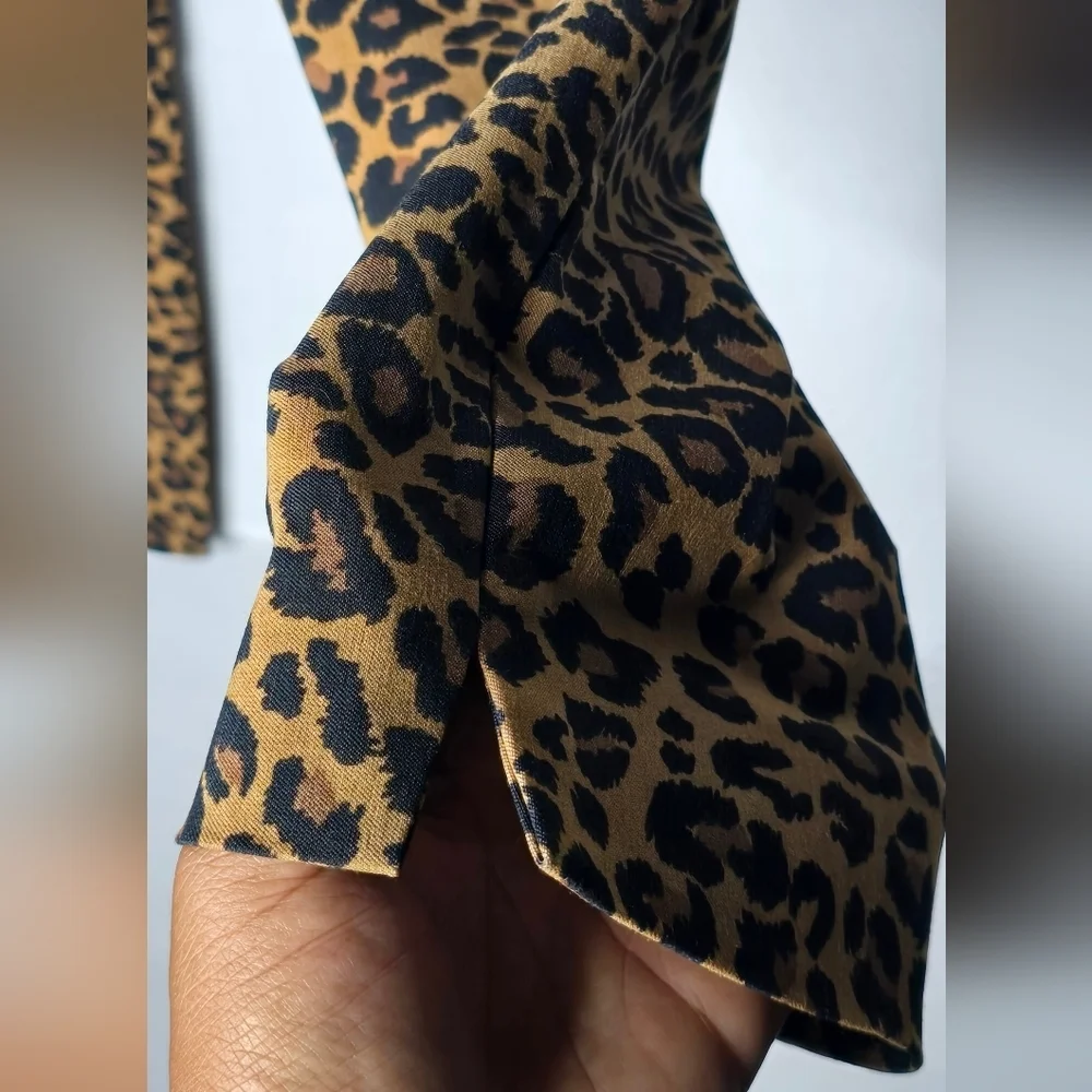 Time And Tru Women's Cheetah Elastic Waist Fitted Stretch Dress Pants Size 18 - Picture 3 of 7